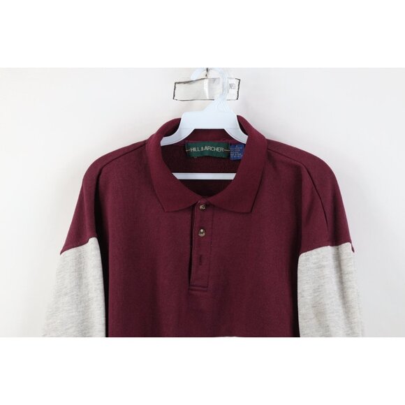 Vintage 90s Streetwear Mens Large Panel Color Block Collared Pullover Sweatshirt - Picture 2 of 13